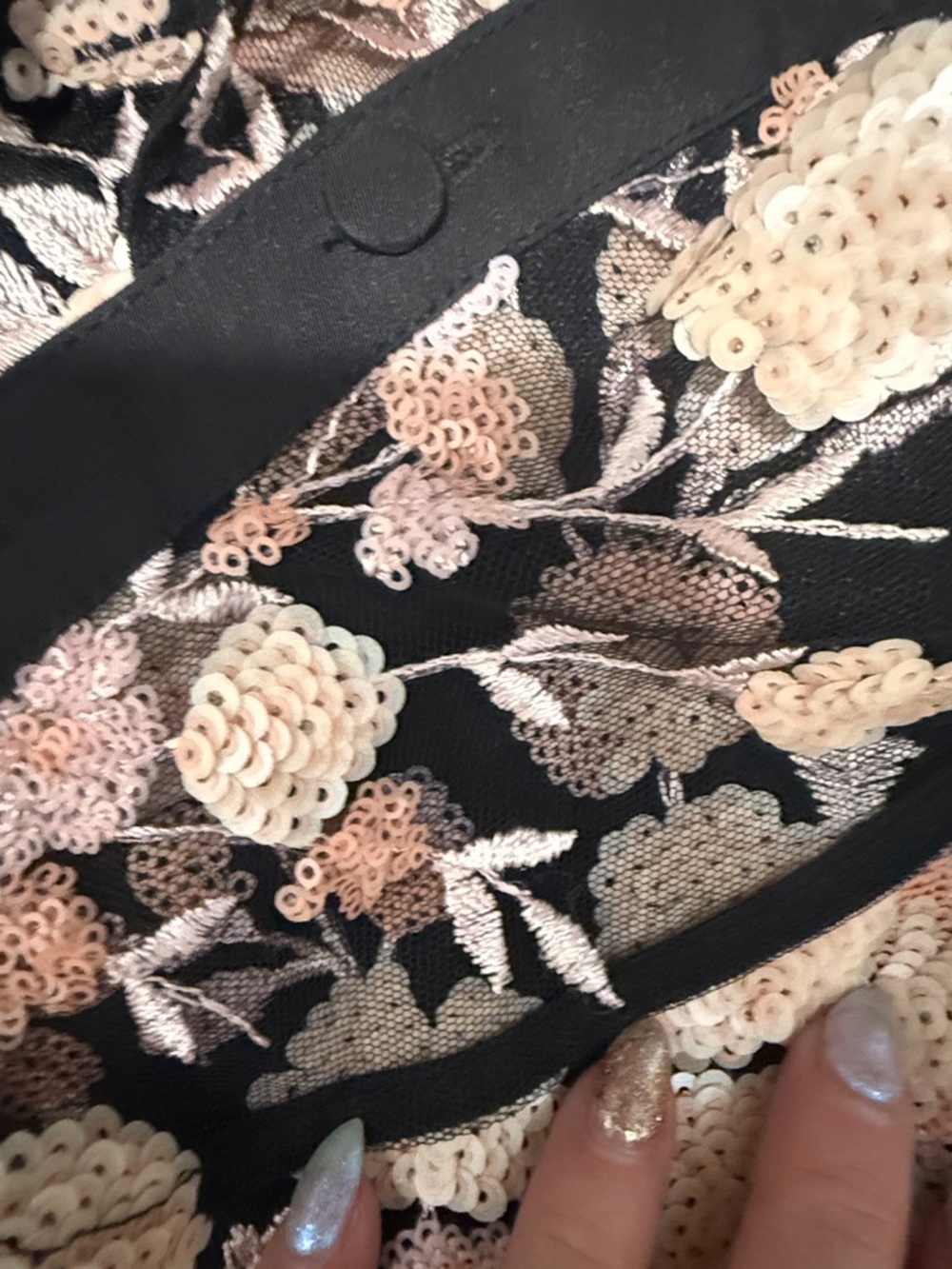 Self-Portrait Black Floral Off-Shoulder Mini Dress - Picture 9 of 10